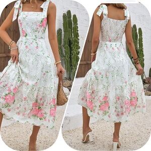 Floral Lace Midi Dress